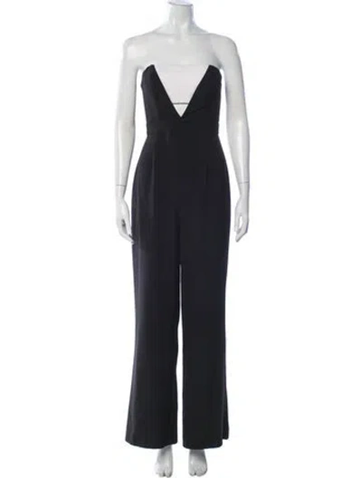 Pre-owned Jovani Strapless Jumpsuit In Blue