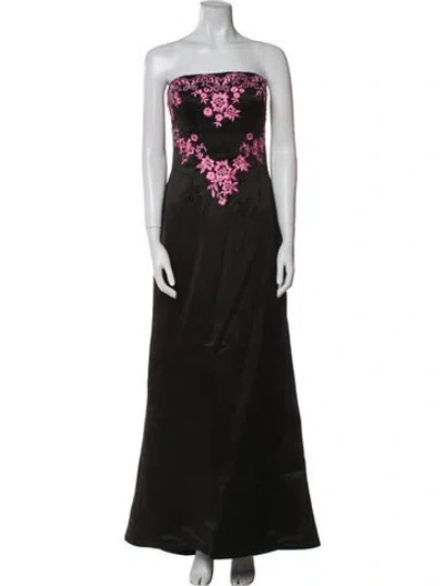 Pre-owned Jovani Strapless Long Dress In Black