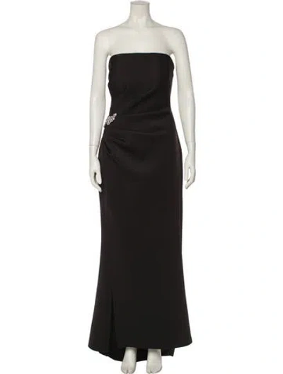 Pre-owned Jovani Strapless Long Dress In Black
