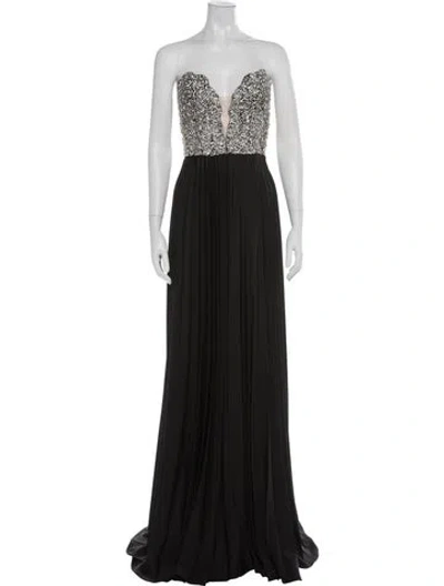 Pre-owned Jovani Strapless Long Dress In Black