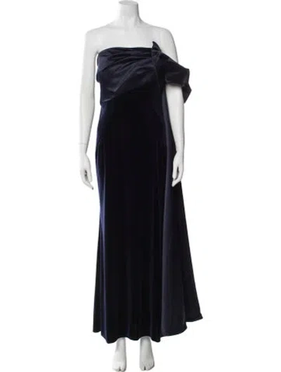 Pre-owned Jovani Strapless Long Dress In Blue