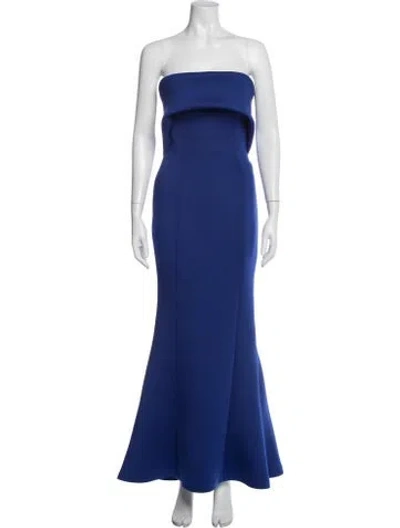 Pre-owned Jovani Strapless Long Dress In Blue