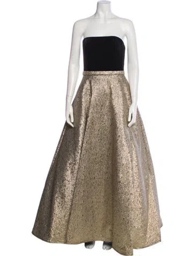 Pre-owned Jovani Strapless Long Dress In Neutral