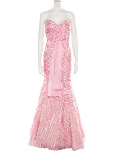 Pre-owned Jovani Strapless Long Dress In Pink