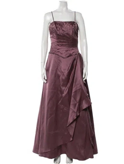 Pre-owned Jovani Strapless Long Dress In Purple