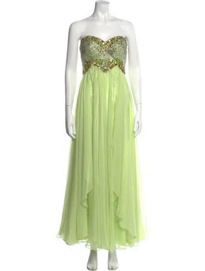 Pre-owned Jovani Strapless Long Dress W/ Tags In Green