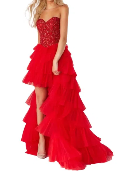 Jovani Strapless Mermaid Prom Dress In Red