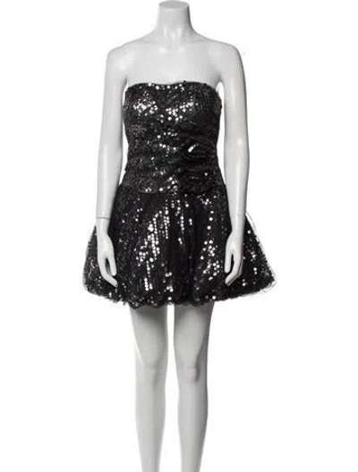 Pre-owned Jovani Strapless Mini Dress In Black