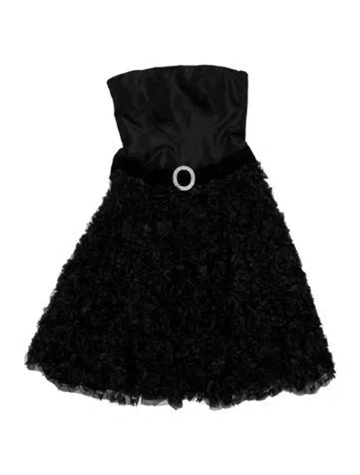 Pre-owned Jovani Strapless Mini Dress In Black