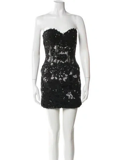 Pre-owned Jovani Strapless Mini Dress In Blue