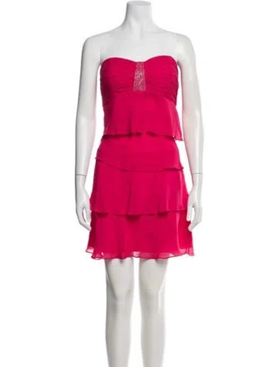 Pre-owned Jovani Strapless Mini Dress In Red