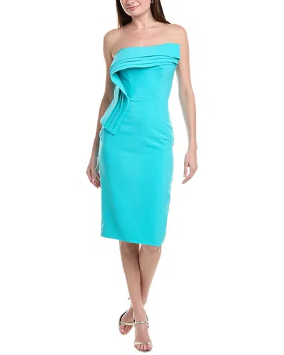 Jovani Strapless Pleated Midi Dress In Brown