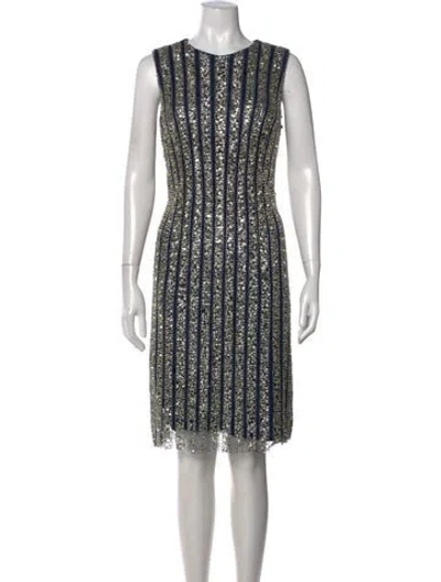Pre-owned Jovani Striped Knee-length Dress In Multi
