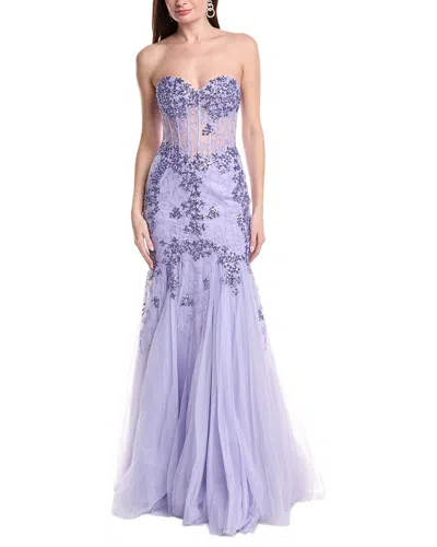 Jovani Sweetheart Neck Mermaid Dress In Purple