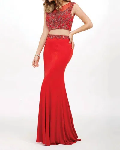 Jovani Two-piece Jersey Dress In Red