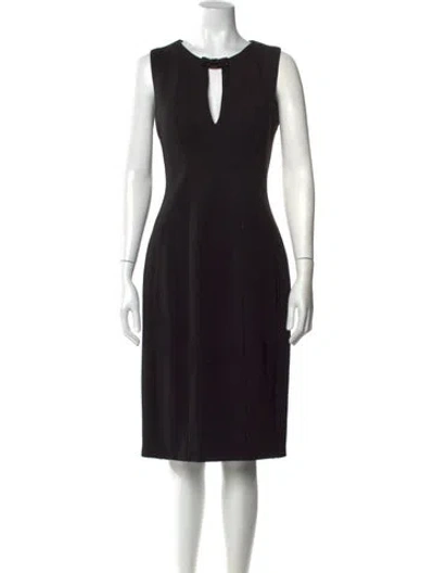 Pre-owned Jovani V-neck Knee-length Dress In Black