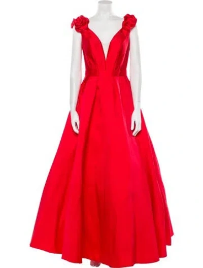 Pre-owned Jovani V-neck Long Dress In Multi