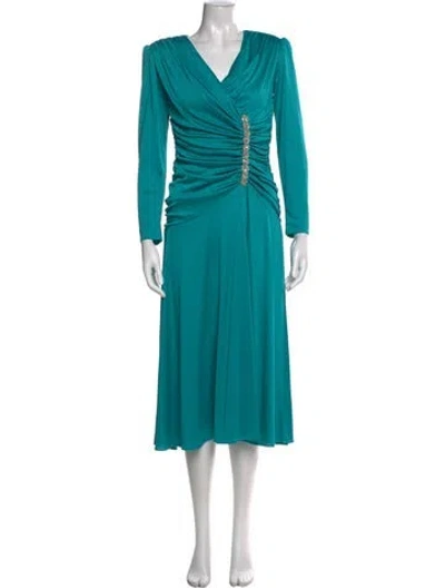 Pre-owned Jovani V-neck Long Dress In Multi