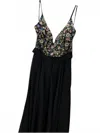 Jovani Women's Embroidered Spaghetti Strap Evening Dress In Black Multi In Black