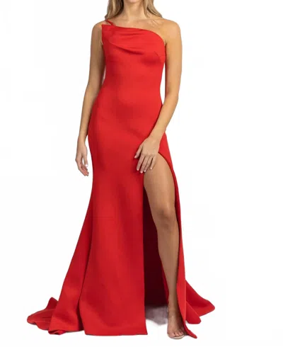Jovani Women's One Shoulder Gown In Red