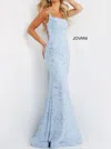 Jovani Women's Shoulder Long Formal Prom Gown In Light Blue In Blue