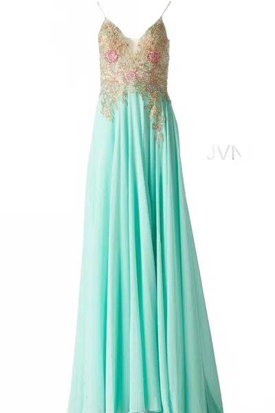 Jovani Women's Spaghetti Straps Formal Dress In Sky Blue In Multi