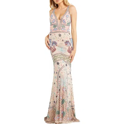 Jovani Womens Beaded Long Evening Dress In Multi
