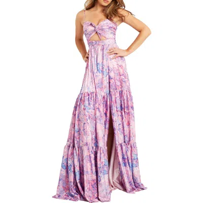 Jovani Womens Printed Long Evening Dress In Pink