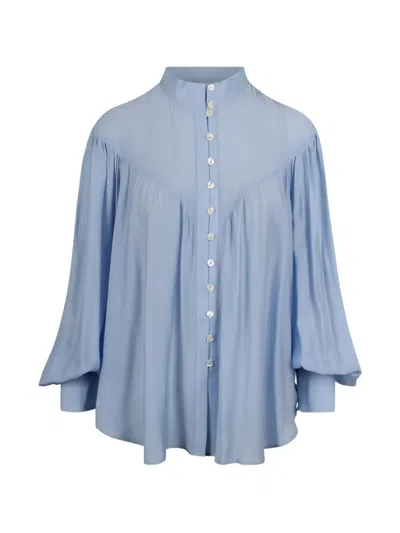 Jovonna Buttoned Blouse In Blue