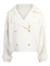 Jovonna Caudal Double-breasted Wool Jacket In White