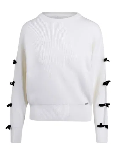 Jovonna Coronel Tie Detail Sweater In White