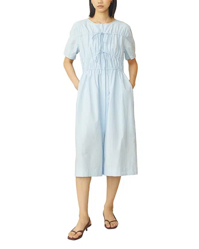 Jovonna London Alenka Ruched Midi Dress In Blue