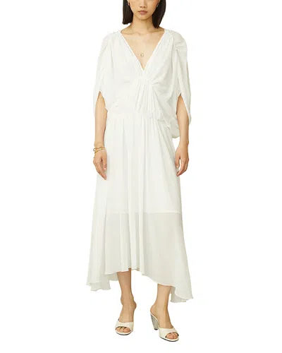 Jovonna London Tullies Draped Midi Dress In White