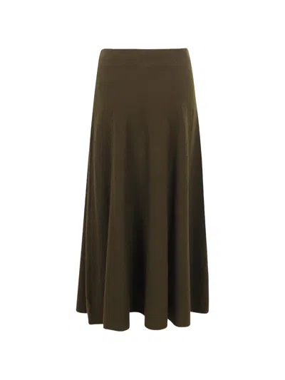 Jovonna Oriana Knitted A-line Mini Skirt In Green