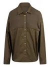 Jovonna Sawyer Ribbed-panel Shirt In Green