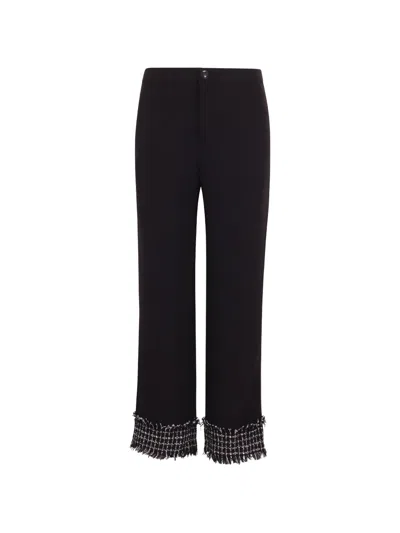 Jovonna Zinnia Tweed-trim Trousers In Black