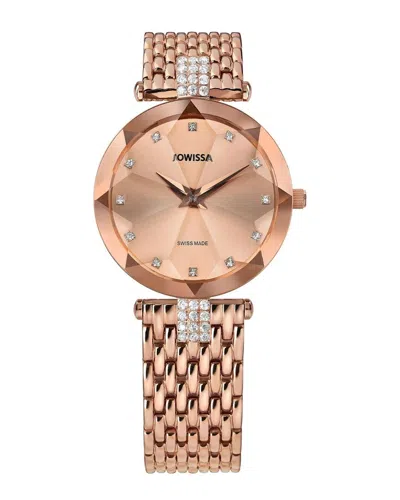 Jowissa Facet Strass Swiss Ladies Watch In Metallic