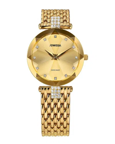 Jowissa Facet Strass Swiss Ladies Watch In Orange