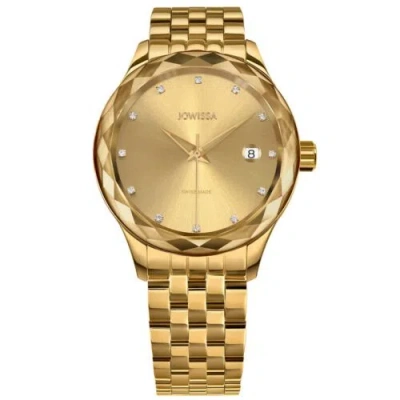 Pre-owned Jowissa Women's Watch Tiro Swiss Quartz Date Display Gold Dial Bracelet J6.235.m