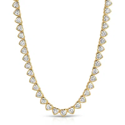 Joy Dravecky Heavenly Heart Tennis Necklace In Gold