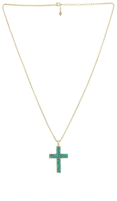 Joy Dravecky Jewelry Cross Necklace In 蓝绿色