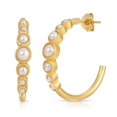 Joy Dravecky Lucky Stone Hoop Earrings In Gold