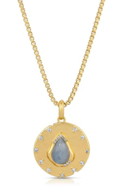 Joy Dravecky Luster Kyanite Pendant Necklace In Gold
