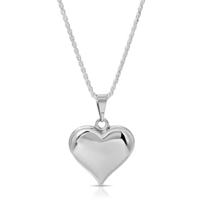Joy Dravecky Puffy Heart Necklace In Silver