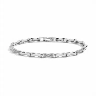 Joy Dravecky Women's Bamboo Pave Bracelet In Silver
