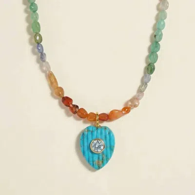 Joy Dravecky Women's Heart Of Summer Opal Necklace In Turquoise In Multi