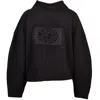 Joy-es Women's Black Leopard Patterned Cardigan In Black