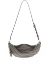 Joy Gryson Crescent-shaped Leather Shoulder Bag In Gray