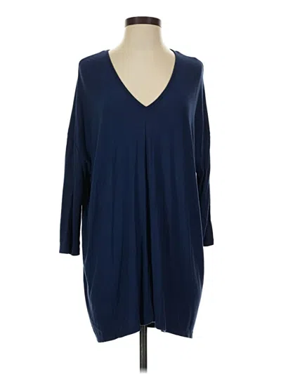 Pre-owned Joy Joy 3/4 Sleeve Blouse In Blue