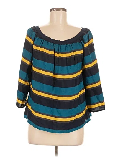 Pre-owned Joy Joy 3/4 Sleeve Blouse In Teal